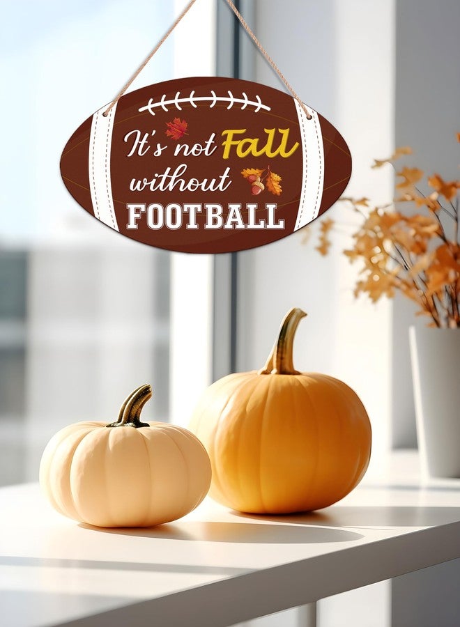 Geefuun Fall Football Sign Front Door Decor - Hanging Wooden Wreath for Autumn Harvest Thanksgiving Home Decorations - Image 5